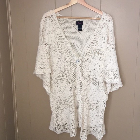 torrid Sweaters - Torrid ivory crochet sweater sz.1x